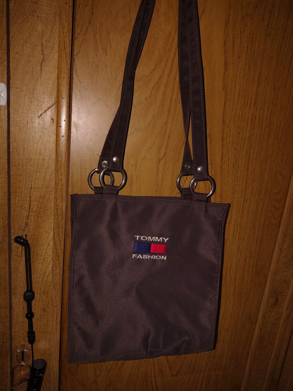 Tommy Hilfiger Shoulder Bag Brown Nylon Used Twice